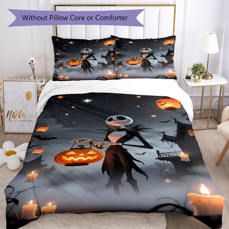 Set Biancheria da Letto Jack Skellington Perfetto per il Dormitorio Tessuto Morbido Regalo Perfetto per Amici Famiglia
