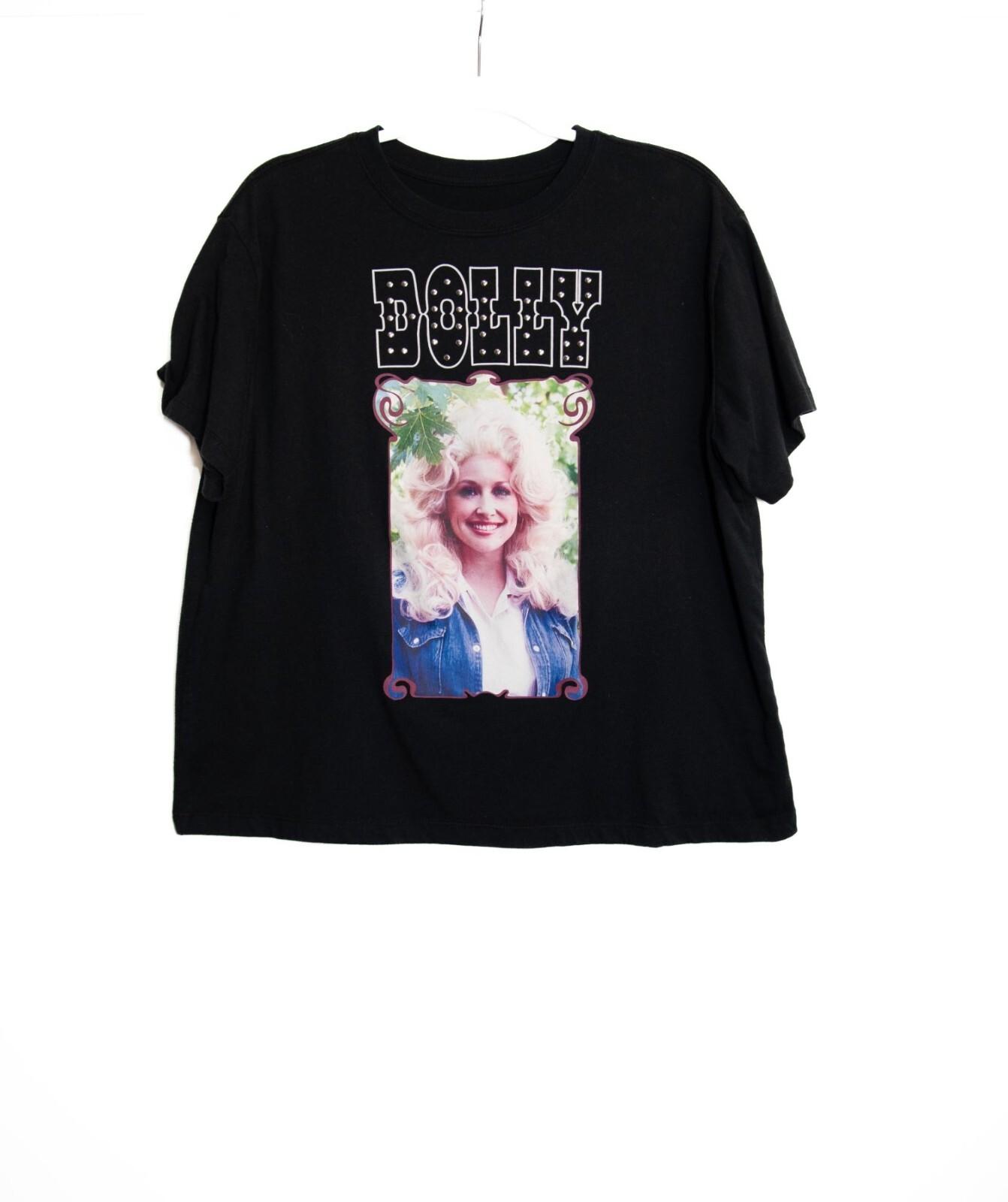 Dolly Parton Graphic Tee Black Short Sleeve Unisex Casual T-Shirt Large XL