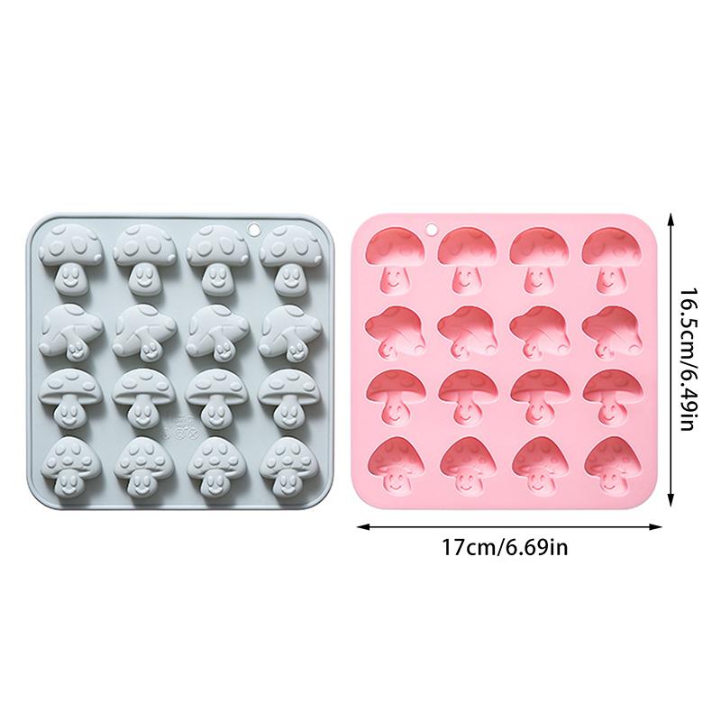 2Pcs Mushroom Silicone Mold,16 Cavity Cute Mushroom Chocolate Molds, 3D Mushroom Candy Ice Gummy Fondant Mold