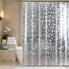 Cortina de Ducha Impermeable, Forro Grueso de EVA para Ducha, Cortina de Baño con Patrón de Guijarros 3D para Cabina de Ducha, Bañeras