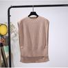 Women's Round Neck Sleeveless Knit Wool Vest - Korean Style Spring/Autumn Thin Cardigan In Solid Colors