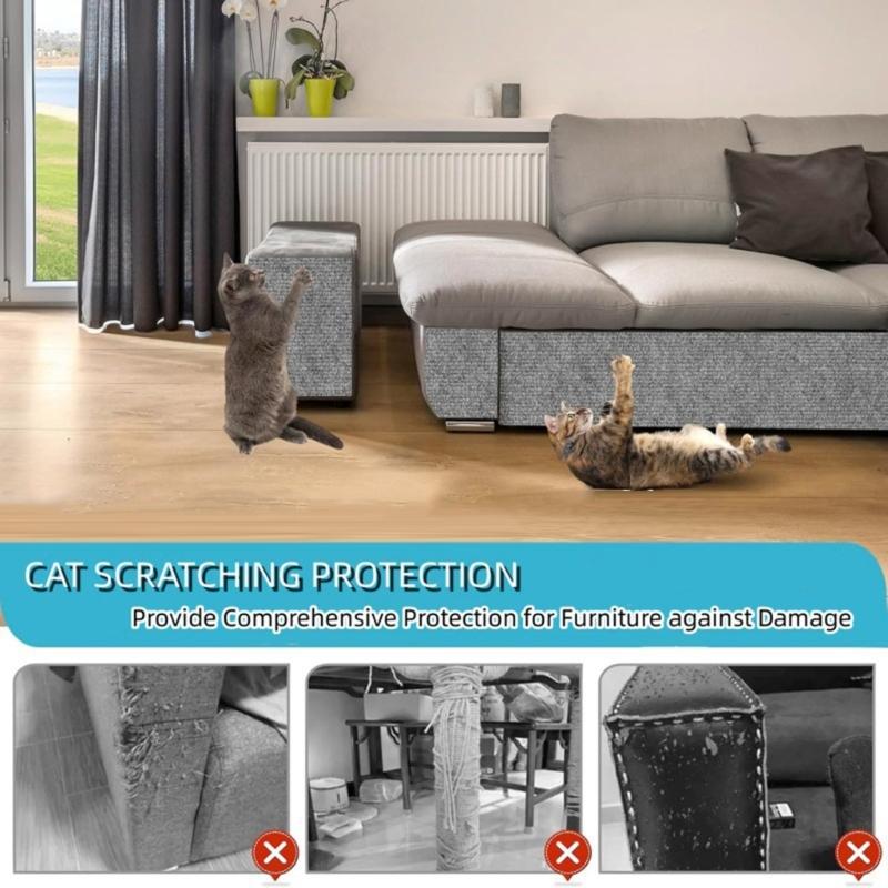 2pcs Cats Scratching Post Furniture Protectors Trimmable NonSlip Polyester Carpet Pad
