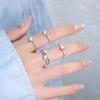 Fashionable Four-Prong Zircon Stacking Ring - Ultra-Fine Thin Band