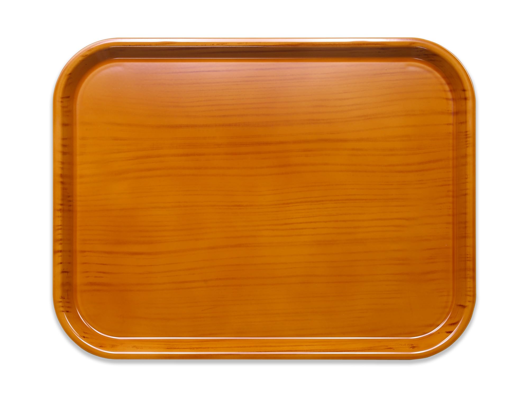 

TATSU-CRAFT Pino Non-Slip Tray, 39cm, Wood Grain, Caramel, and Teak Finish, Non-Slip, Microwave-Safe, Stylish Plastic Tray, Large, Small, Deep,