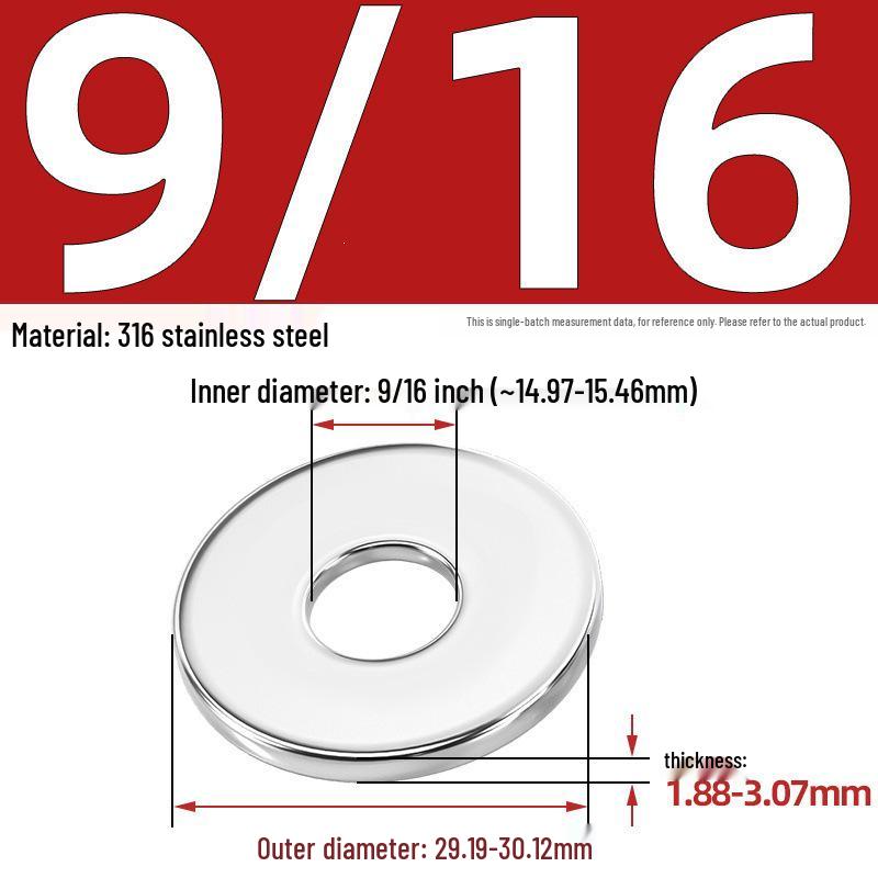 304/316 Stainless Steel Flat & Round Washers Collection