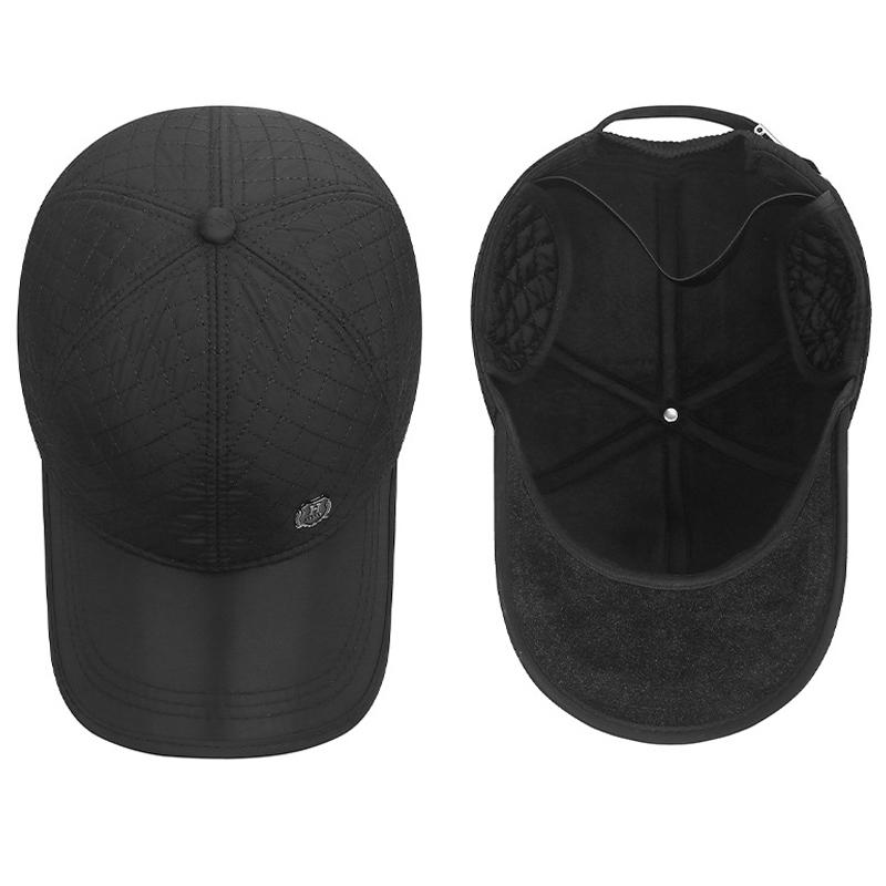 Winter Cold-Proof Plaid Baseball Cap Men's Middle-Aged and Elderly Dad Warm Ear Protection Outdoor Cotton Cap