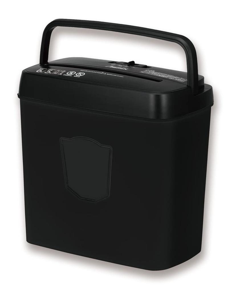 Asuka S37 Cross-Cut Shredder, Maximum 6 Sheets, 2 Minutes Continuous Shredder, with Handle, Staplers Compatible, Black