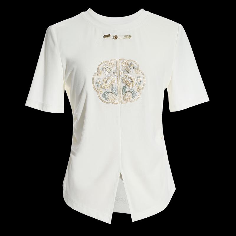 Shetu Women's New Chinese Style Short Sleeve T-shirt