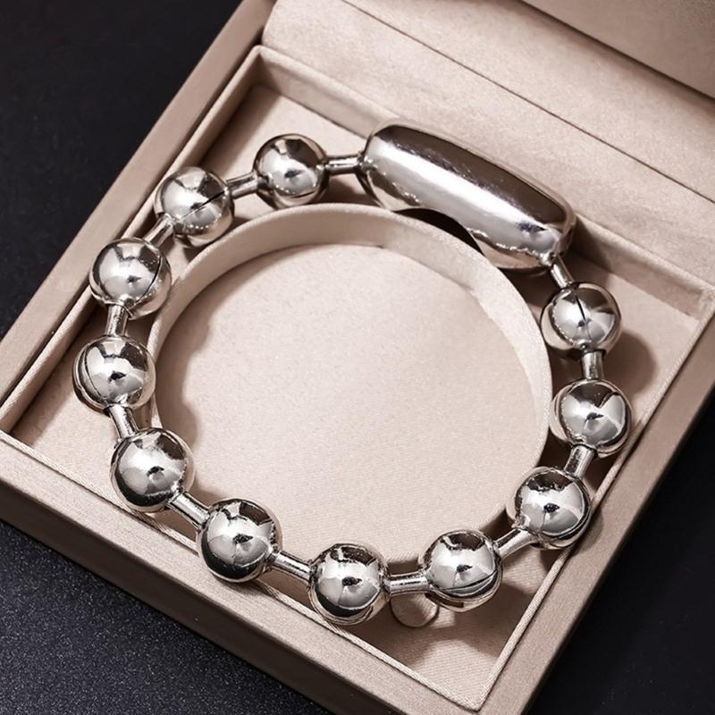 Fashionable Hip Hop Style Beads Bracelet for Men Christmas Valentine Gift, Vintage Bead Ball Bracelet