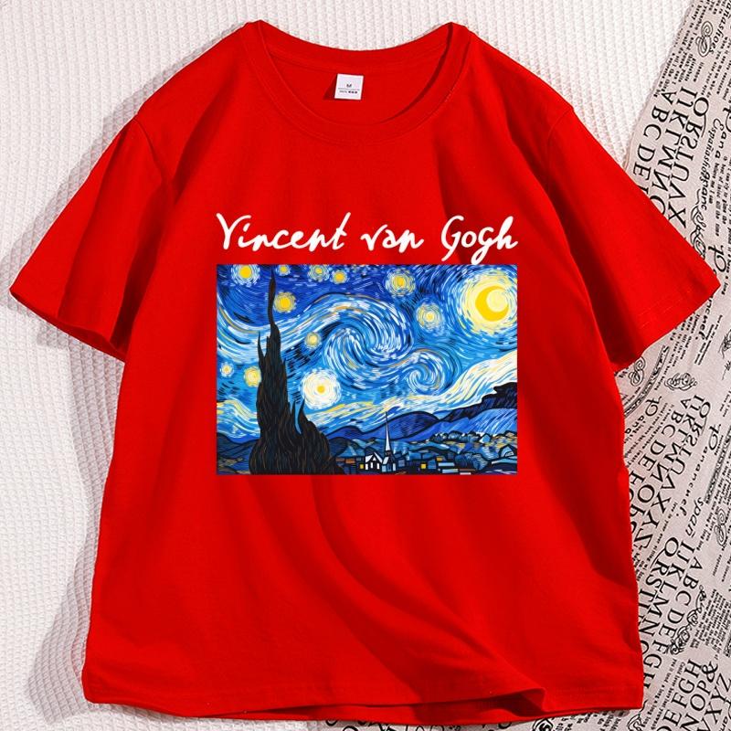 

Mens Tshirts Cotton Van Gogh T Shirt Starry Night Aesthetic Tshirt Casual Cotton Short Sleeve Round Neck Tee Shirt Unisex Tops S