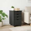 Mobile Storage Cabinet in Gray 34 x 39 x 56 cm Solid Pine Wood