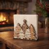 Vintage Christmas Tissue Holder Unique Convenient Table Decoration Versatile Durable Wooden Tree Decoration Tiered Tray Decor