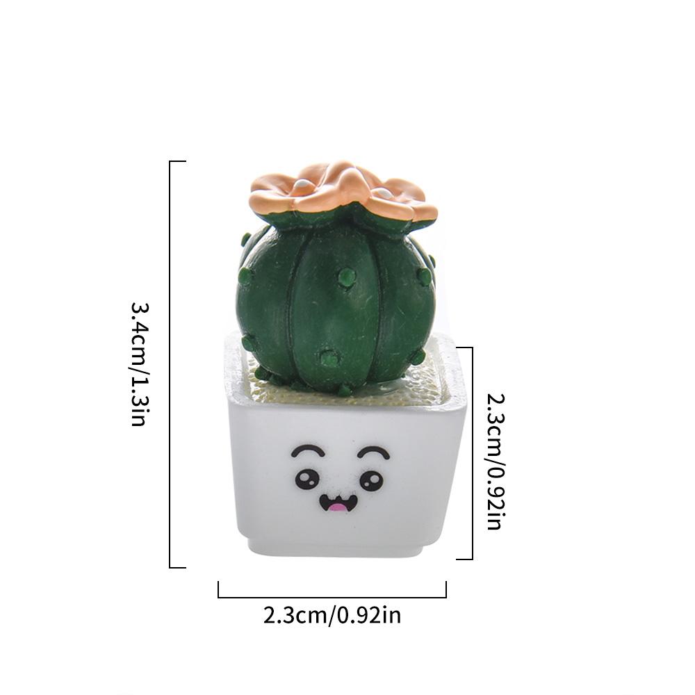 Creative Simulation Cactus Plant Decor Transparent Fleshy Car Computer Decoration Ornaments Decorative Crafts Home Accessories