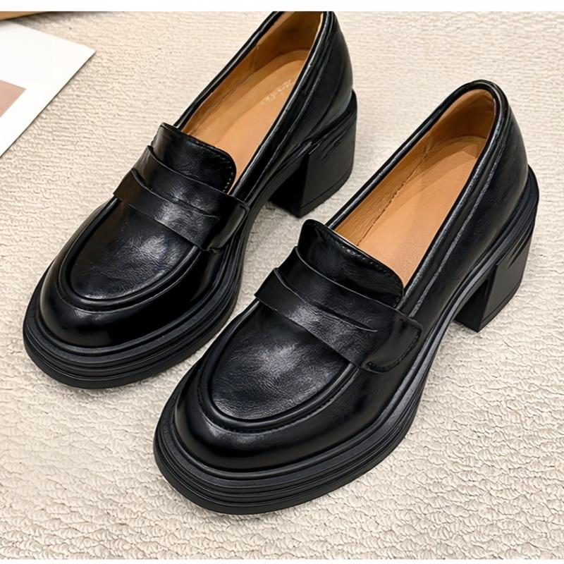 Fashion Mary Jane Designer New Style Elegant Pumps 2025 Fashion Concise Solid Color Mid Heels Women Shoes Comfortable Slip On Lady Pumps