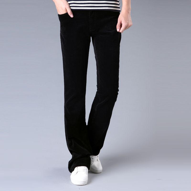 

Брюки мужские Мужские повседневные брюки-клеш, вельветовые брюки, корейская версия эластичных брюк-клеш узкого кроя 32 чёрный