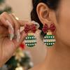 1 pair Simulated Pearl Christmas Drop Earrings Glitter Finish Holiday Jewelry  Women