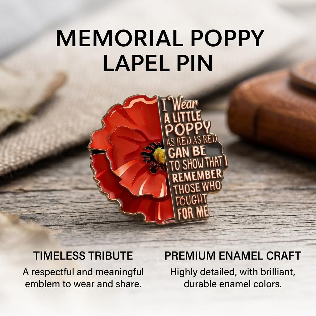 Red Friday Enamel Lapel Pin for Men and Women Durable Gift for Veterans