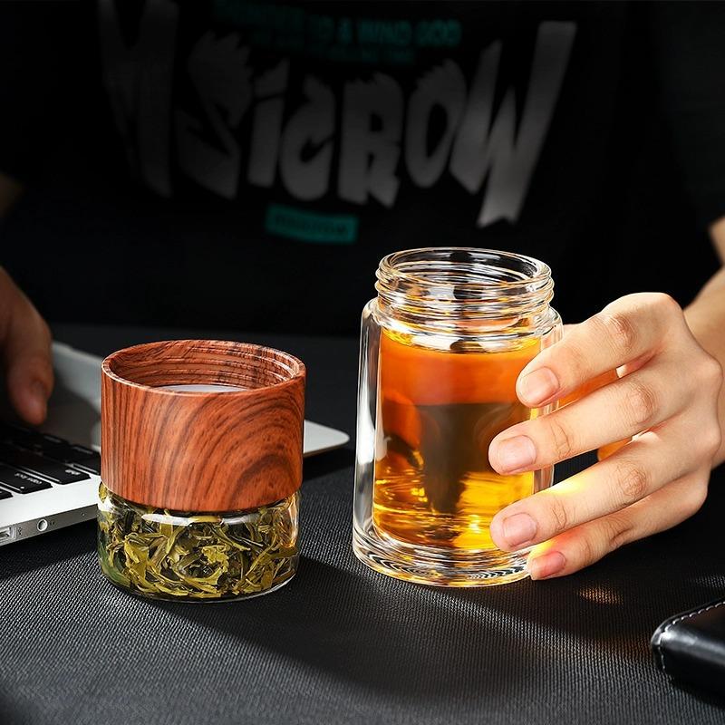 Tea Water Bottle High Borosilicate Glass Double Layer Tea Water Cup Infuser Tumbler Drinkware Water Bottle With Tea Filter