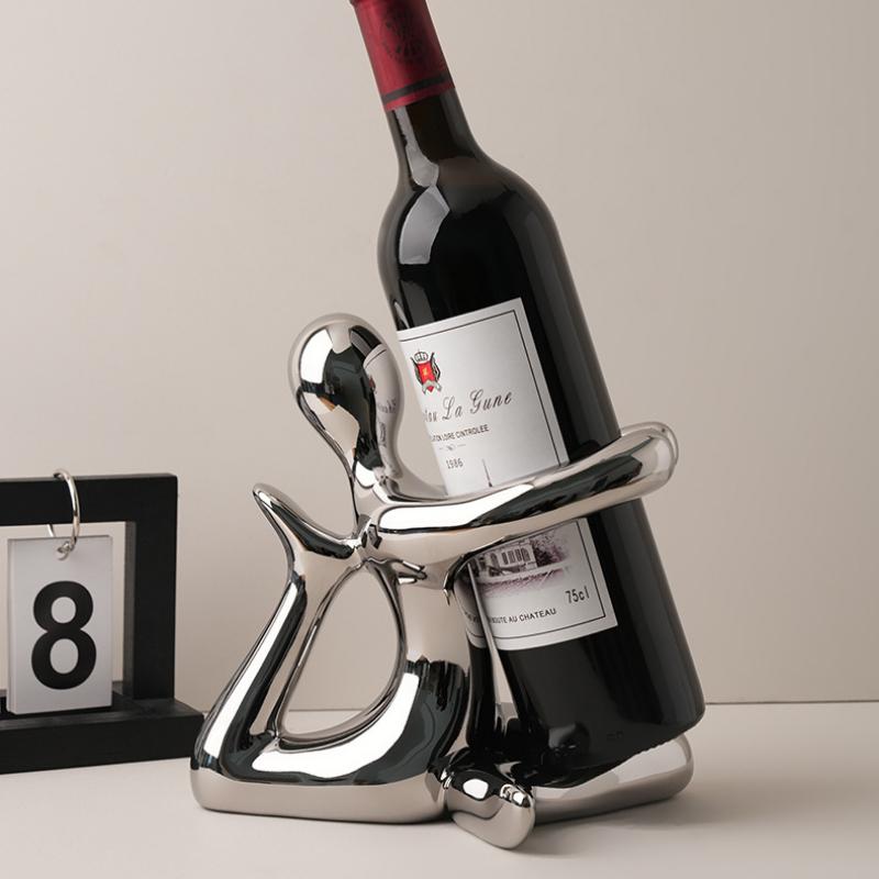 Abstract Art Figure Red Wine Rack Ornaments Home Living Room Decoration Wine Cabinet Kitchen Organizer