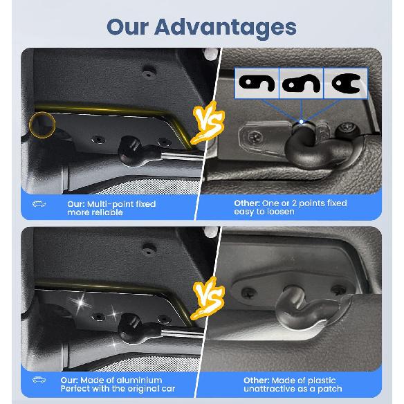 Sun Visor Repair Kit,Upgrade Wrangler Visor Repair Kit Aluminum Alloy Sun Visor Clips Replacement for Jeep Wrangler JK 2018/Wrangler 2018-/Gladiator