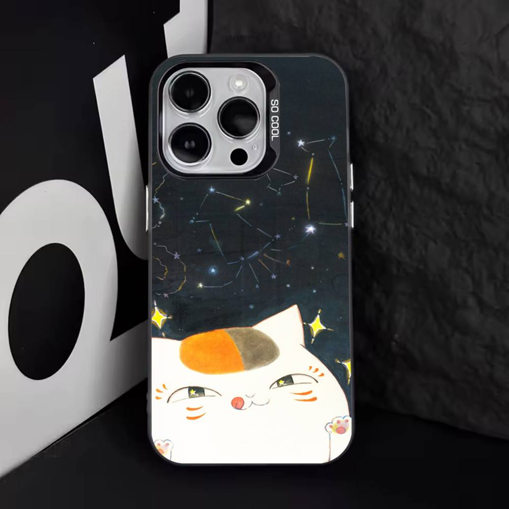 Sensei Natsume yuujinchou Nyanko Phone Case For iPhone 17,16,15,14,13,12,11,Pro,Max,Plus,E,Air,Mini Black Tpu Cover iPhone11