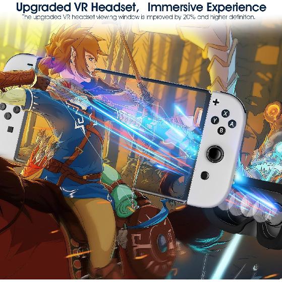 MVPTGRS VR Headset for Original Nintendo Switch & Switch OLED Model Upgraded, Virtual Reality Glasses with Adjustable HD Lenses and Comfortable Head