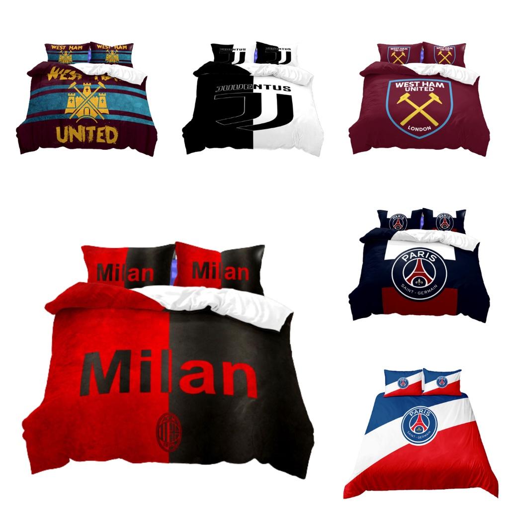 Luxus Fußballverein Digitaldruck Champions League Bettwäsche-Set Passend für 1,0m 1,35m 1,5m 1,8m Betten