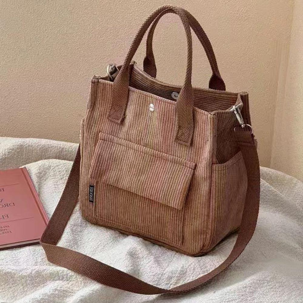 

Ручная сумка-тоут Стильная сумка для ланча Универсальная сумка через плечо Для повседневного использования коричневый