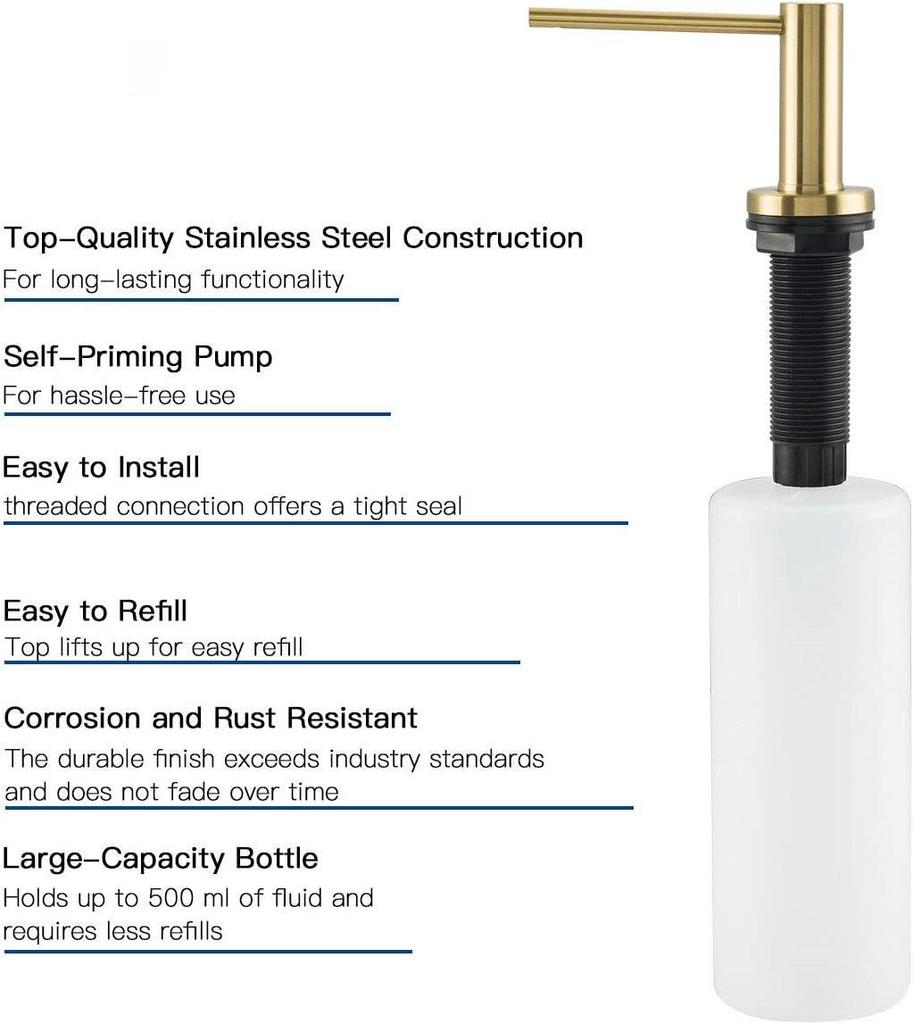 304 Stainless Steel Push-Type Kitchen Soap Dispenser