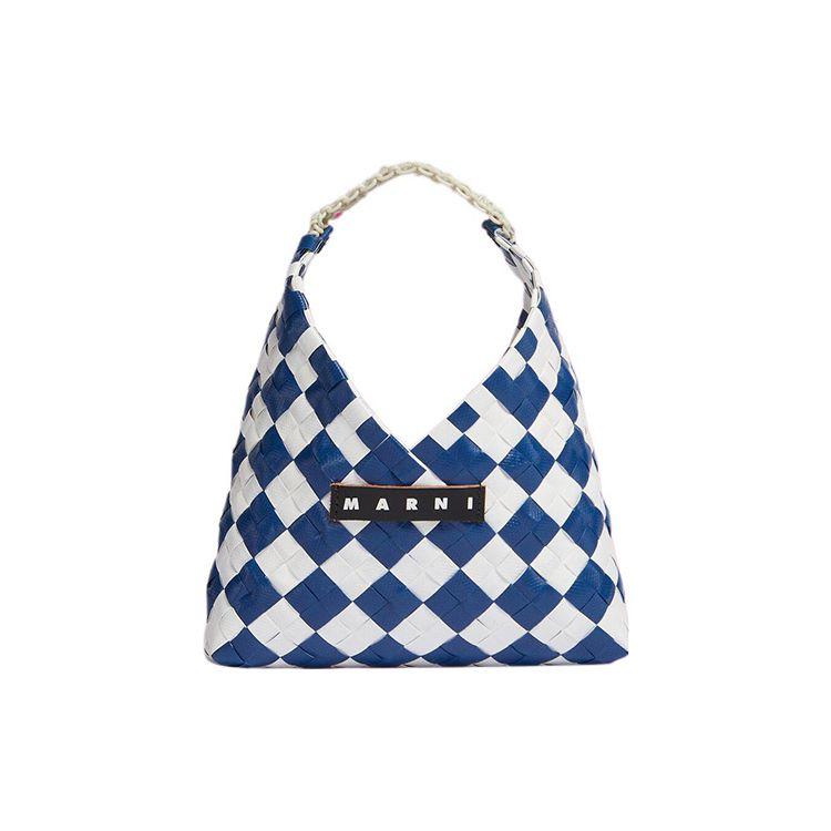 

Marni Two-Tone Diamond Pattern Woven Polypropylene Tote Bag Women bags Blue White SHMH0080A0RF081CHB59 Basic Set (Bag+Dust Bag)
