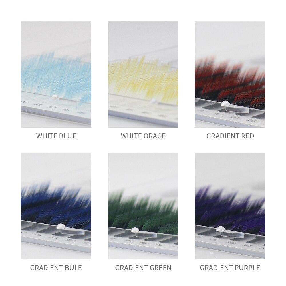 GAHAMACA Wimpernverlängerung mit Farbverlauf, Wimpernverlängerung, Ombre-Wimpern, 0,07 mm, C/D/LCurl 8–14 mm