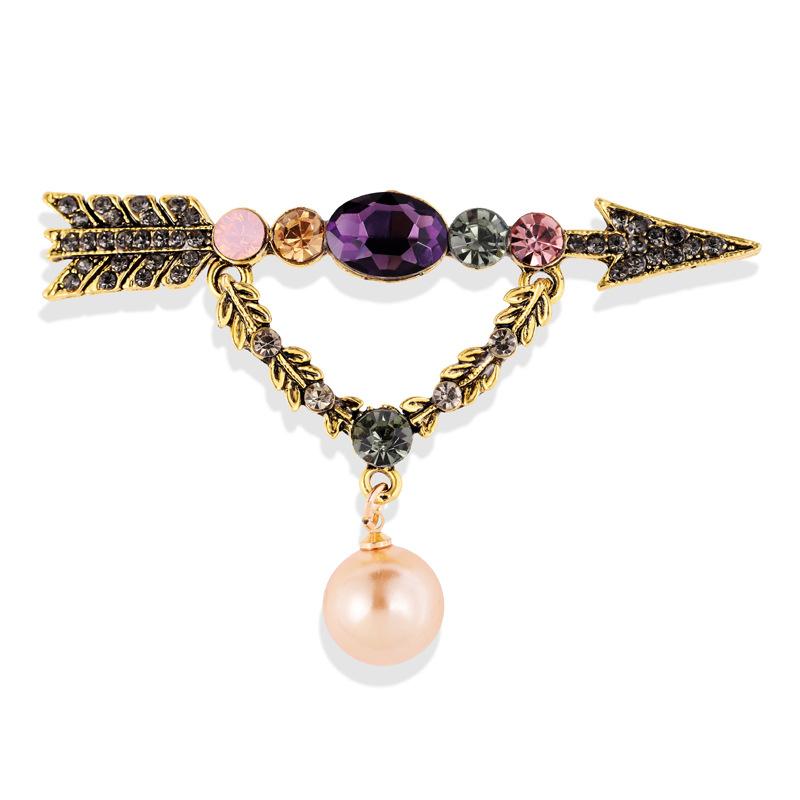 

Изысканные женские мужские броши-булавки в виде Купидона со стрелами и жемчугом, модные со стразами, классического дизайна, унисекс, для вечеринок, банкетов, корсажные застежки