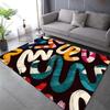 1PC Creative Graffiti Pattern Carpet for Living Room Bedroom Bathroom Mat Creative Doormat Sofa Home Decor Large Size