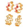Oil Dripping Love Heart Earrings Hypoallergenic Golden Hollow Heart Hoop Earrings Lightweight Women Girls Earrings Fashion Jewelry
