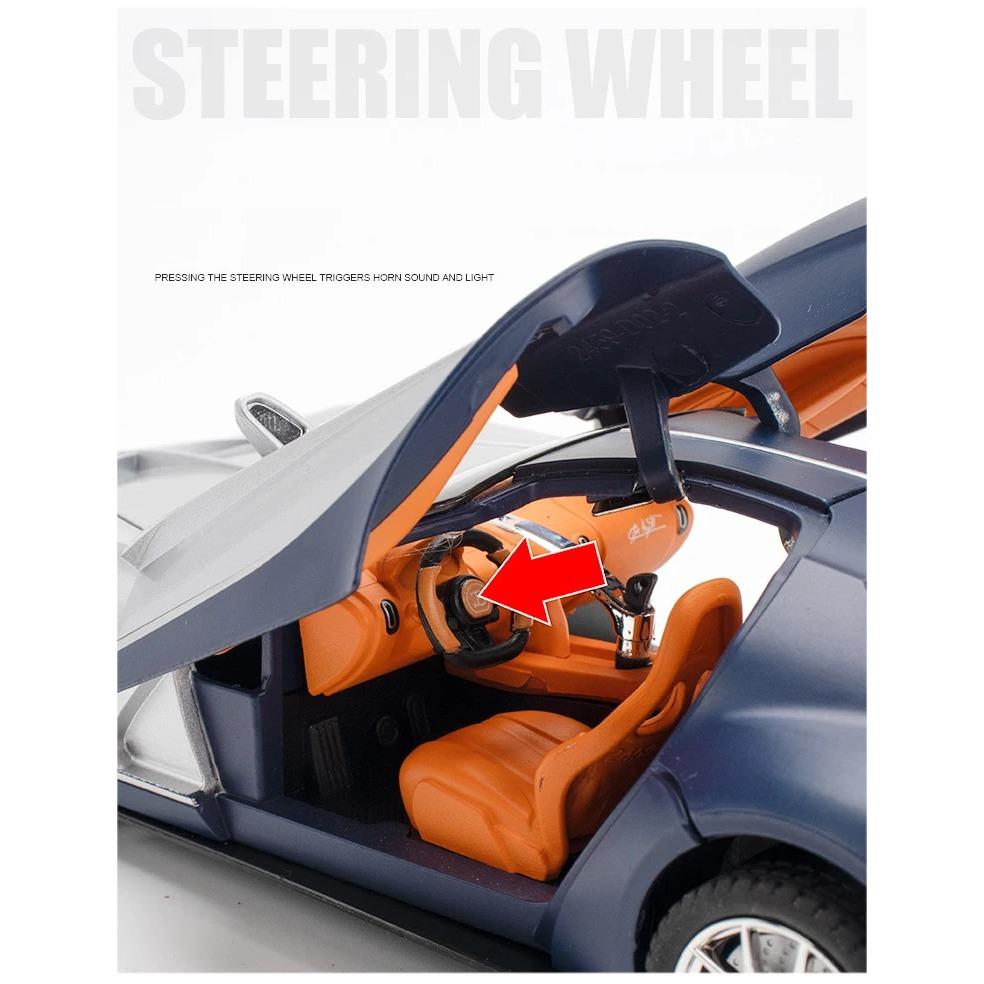 1/24 Bugatti Atlantic Supersportwagen Legierung Spielzeugauto Modell Radlenkung Sound und Licht Kinderspielzeug Sammlerstücke Geburtstagsgeschenk