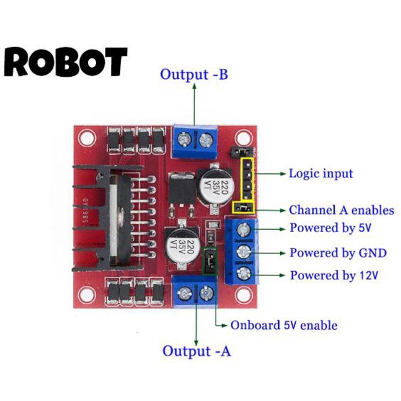 Electronics L298N Stepper DC Motor Driver Shield Expansion Development Board fo DIY Car Robot