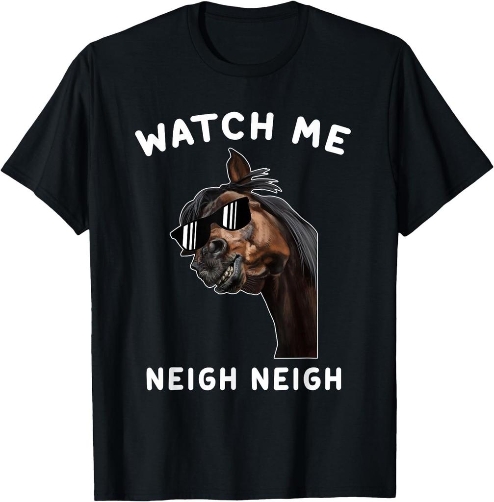 Funny Race Horse T-Shirt Watch Me Neigh Neigh Vintage T-Shirt