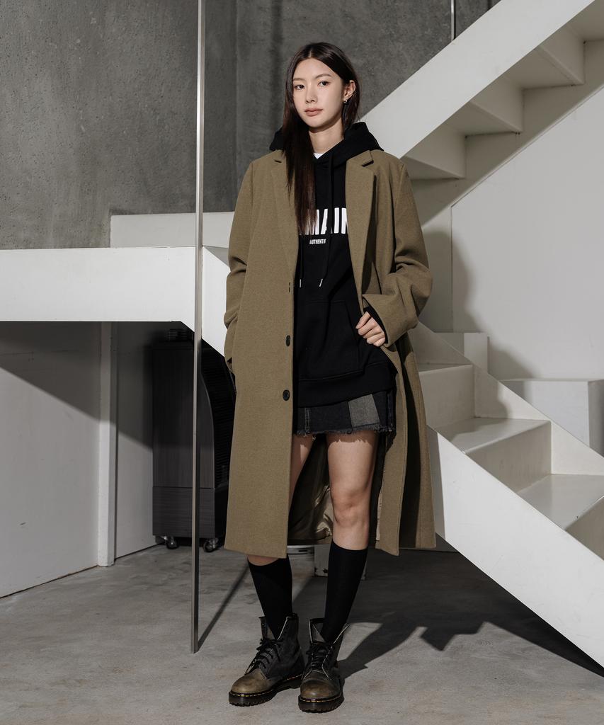 Lemain Second Wool Blend Oversized Single Coat [Beige]