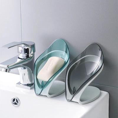 Saboneteira em Forma de Folha Porta Sabonete de Banheiro Prato Bandeja de Armazenamento Chuveiro de Vaso Sanitário Antiderrapante Dreno Estojo Porta Sabonete Gadgets de Banheiro 2025