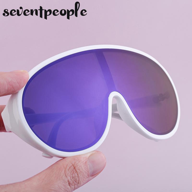 Oversized Shield Sunglasses Women Men  Luxury Brand Designer Fashion One-Piece Sun Glasses For Female Punk Big Frame Shades