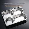 Rectangular 4-Compartment Stainless Steel Lunch Tray with Lid