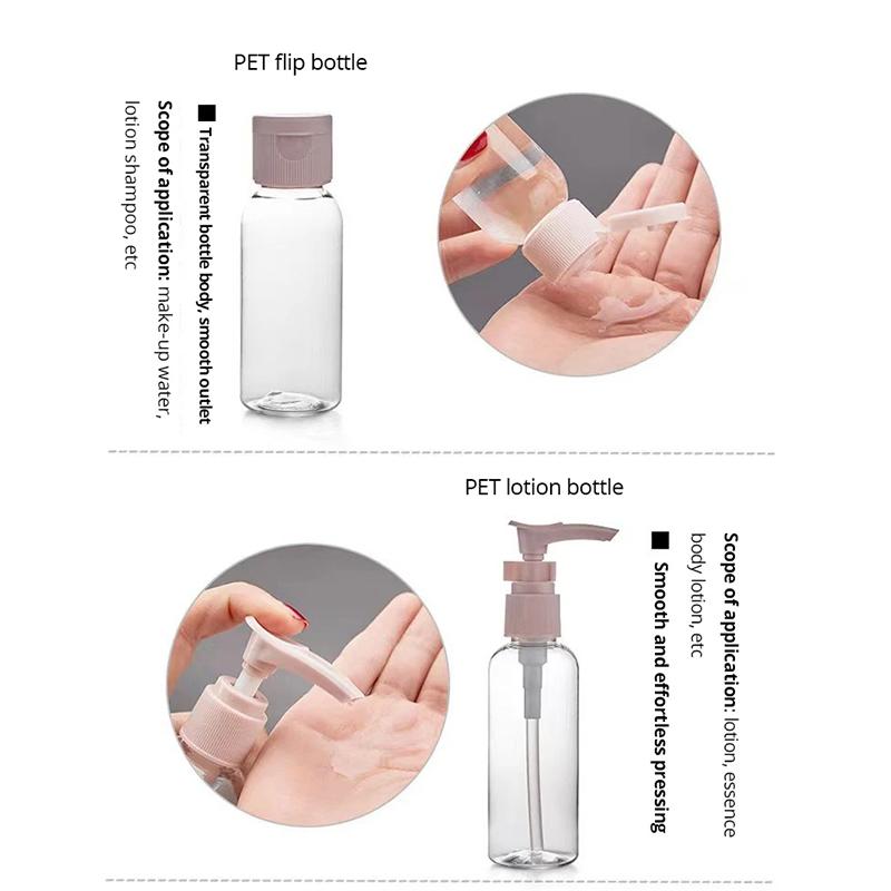 11 st Reseåterfyllningsbar Flaska Set Återfyllningsbar Spray Lotion Schampo Dusch Rör Tappning Påfyllning Kosmetisk