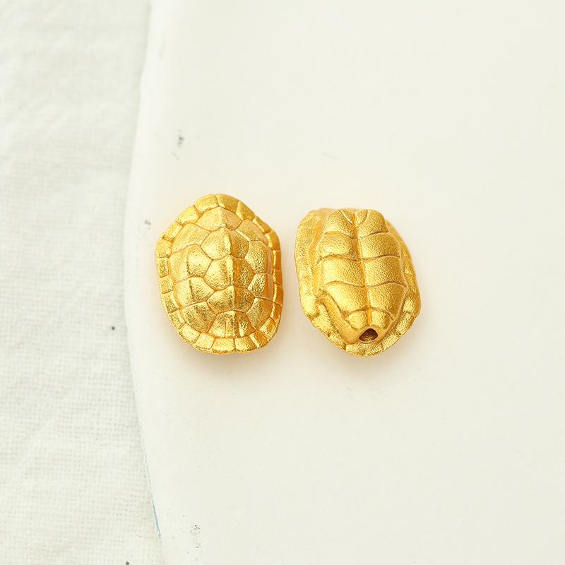 Gold-Plated Sand Gold Retention Bracelet DIY Coiled Hand Rope with Turtle Shell Spacer Beads in Chinese Style