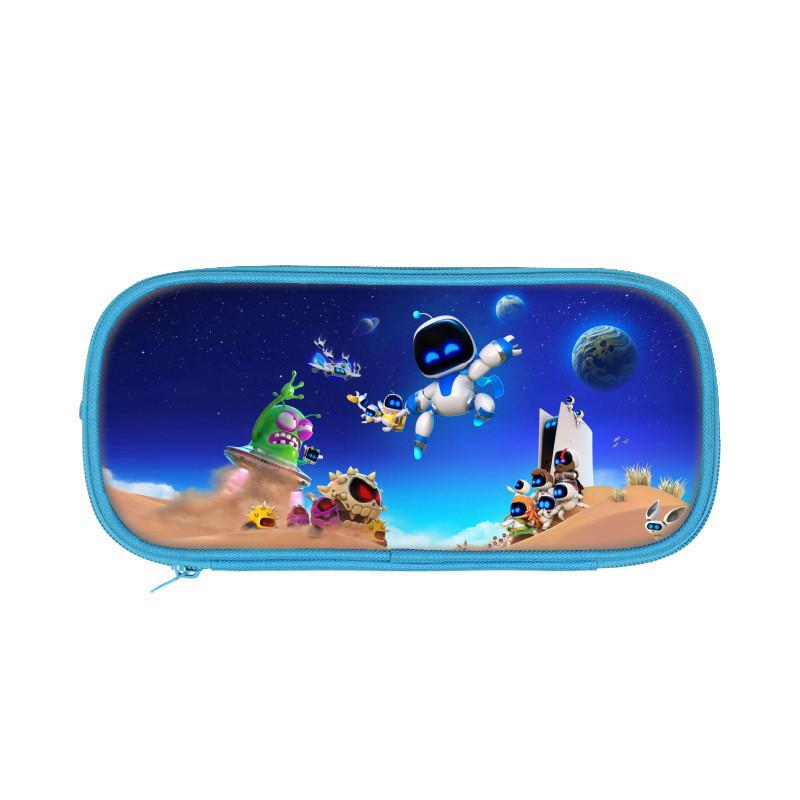 Astro Bot Space Robot Double Layer Pen Case For Kids School Supplies And Stationery Storage
