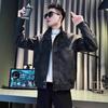 2025 new American men's leather jacket spring and autumn popular men's clothing high-end sense versatile loose jacket