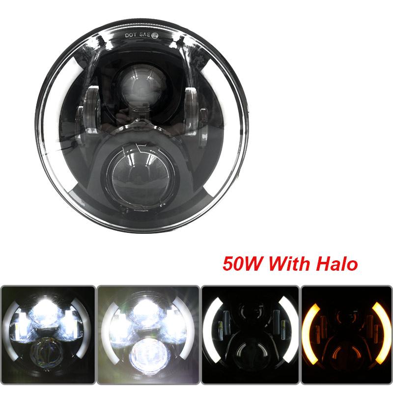 Universal 7 Inch Led Car Motorcycle Headlight DRL H4 Headlamp For Harley BMW Yamha Honda 7" Headlight