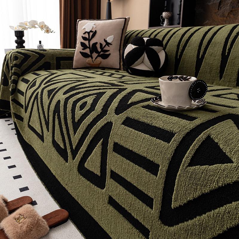 New Bohemian Style Sofa Protector, Vintage Comfortable Warm Fleece Sofa Blanket, Suitable for Pets, Anti-slip Protection, Luxury
