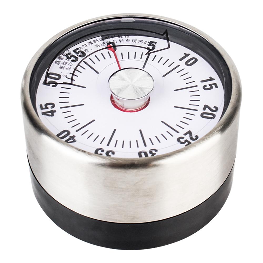 

Механический таймер для приготовления пищи Кухонные принадлежности Напоминание о времени 60-минутный кухонный таймер серебряный