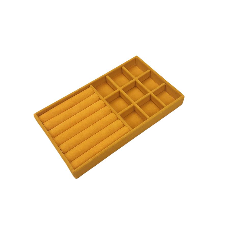1PC, Flocking Jewelry Box Jewelry Tray, Color: Yellow