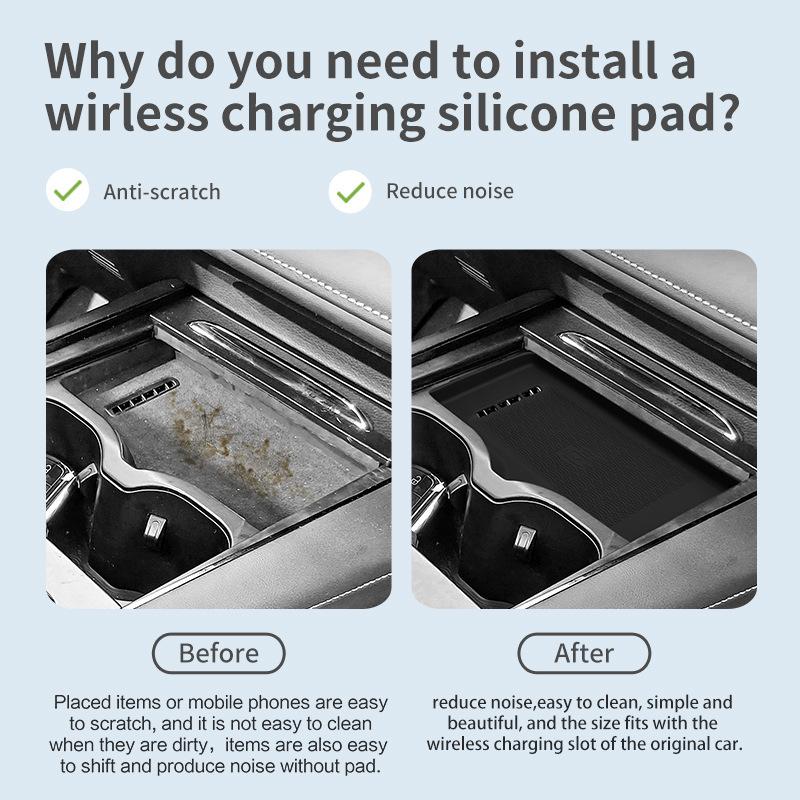 For 22-25 Chery OMODA C5 Central Control Wireless Charging Silicone Anti Slip Pad Car Modification